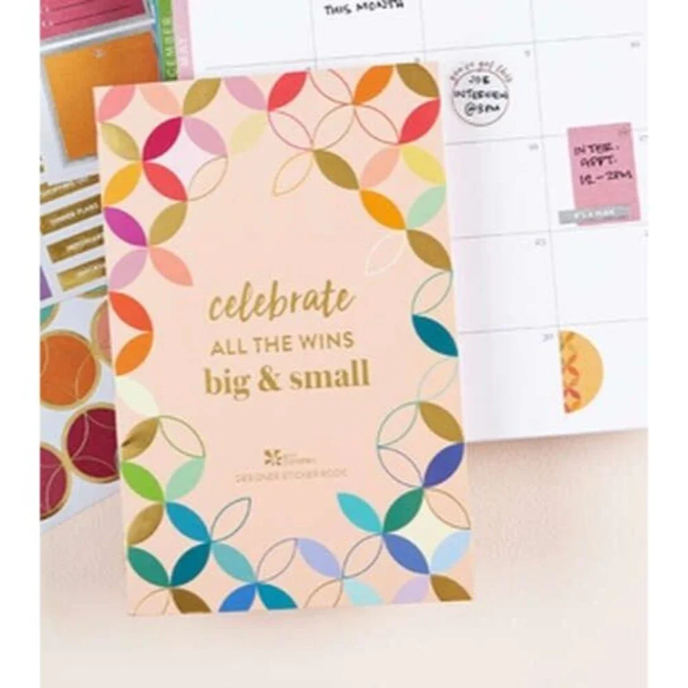 Erin Condren Sticker Book Mid Century Circles 340+ Stickers Celebrate Designer